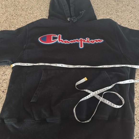 CHAMPION Men's Reverse Weave Pullover Hoodie Script Logo Black Medium - Picture 7 of 9